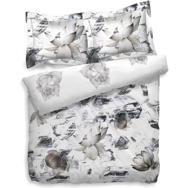 Heckettlane Heckett & Lane Kamala - Dekbedovertrek - Lits-jumeaux - 240x200/220 cm + 2 kussenslopen 60x70 cm - Ash Grey