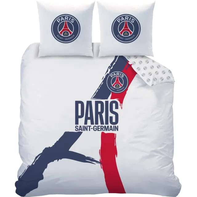 Paris Saint Germain Dekbedovertrek Tour - Lits Jumeaux - 240 x 220 cm + 2 x 63 x 63 cm - Katoen Wit