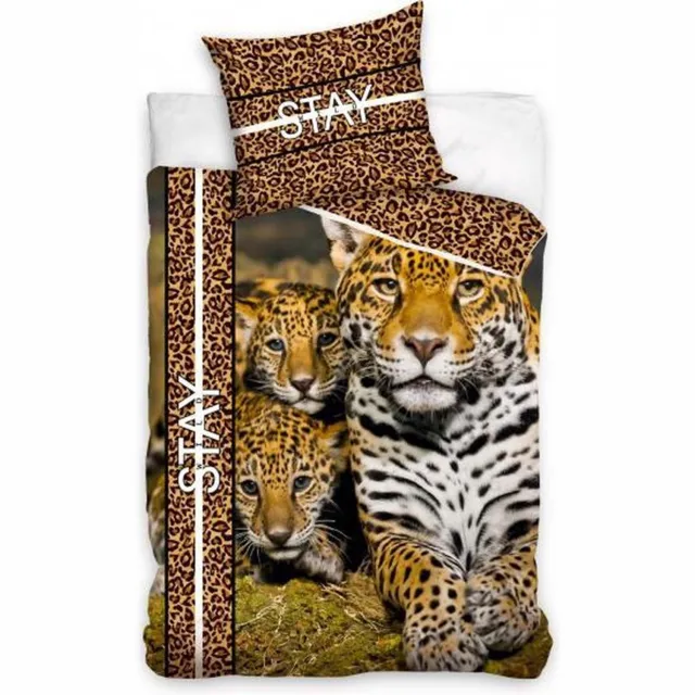 Carbotex Dreamee Dekbedovertrek cheetah 140 X 200 cm - 70 x 90 cm - Katoen Bruin