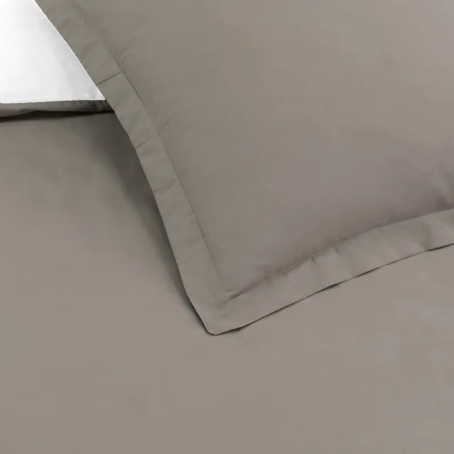 VISION home VISION Bicolor - Tweezijdig omkeerbaar Dekbedovertrekset - 100% katoen: zacht en soepel - Dekbedovertrek met 1 bijhorende sloop - Beige / Wit - Oekotex gecertificeerd Taupe