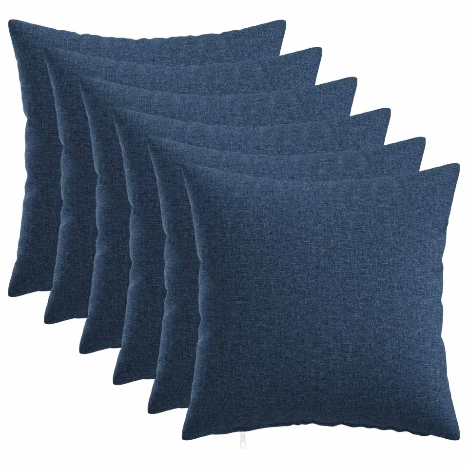vidaXL Kussensloop 6 st HEERLEN Blauw 35 x 35 cm Stof, foto 3