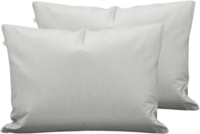 Droomtextiel Percale Katoen Kussenslopen Grijs - 60x70 cm - 2 Stuks - Hoogwaardige Kwaliteit