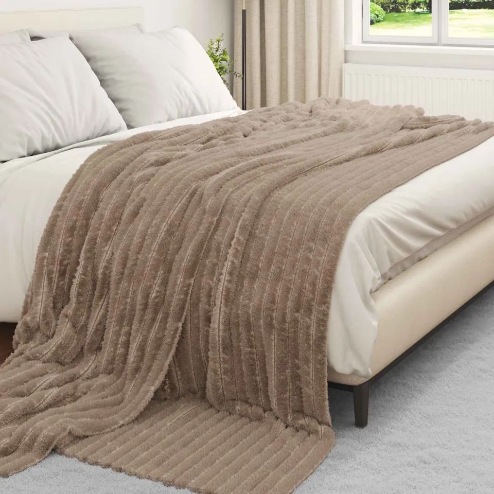 vidaXL Kleden 6 st Camel 270 x 240 cm 10,34 kg Fleece, foto 3