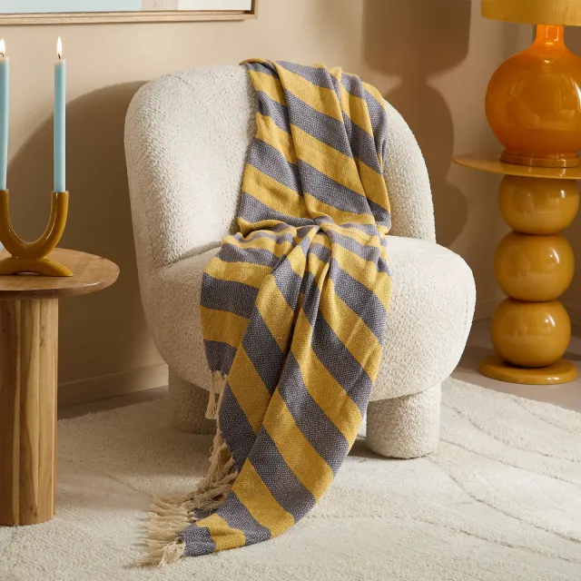 NOUS Living plaid Roncade blauw geel, foto 2