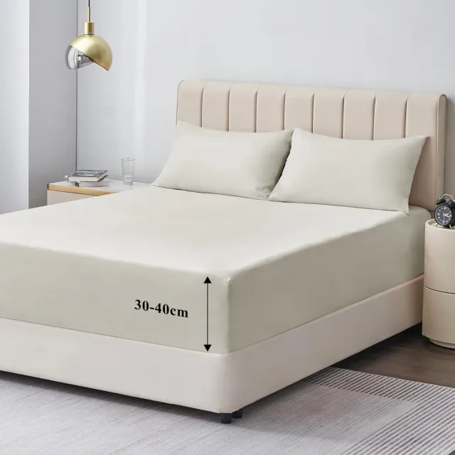 Famanu Hoeslaken , diepe hoek 40 cm, geborstelde microvezel, geschikt voor boxspring – Wit