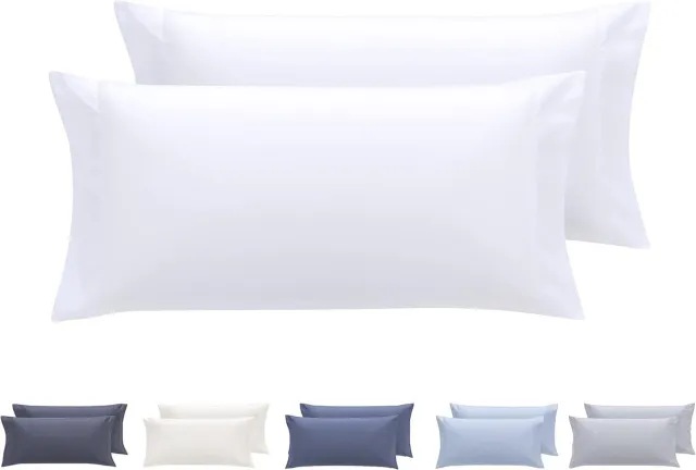 Famanu Set van 2 kussenslopen van 70 x 40 cm, extra zachte microvezel, hypoallergeen, witte kussenslopen neutraal