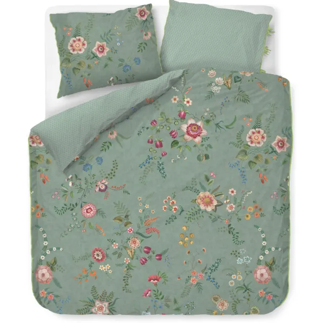 Pip Studio Everbloom dekbedovertrek lits-jumeaux groen