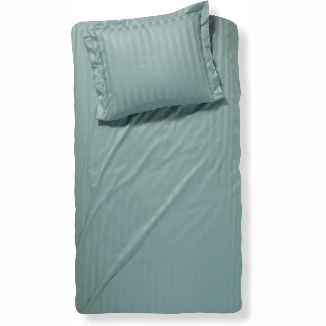 Damai Linea - Dekbedovertrek - 140x200/220 cm - Eenpersoons - Groen + 1 kussensloop 60x70