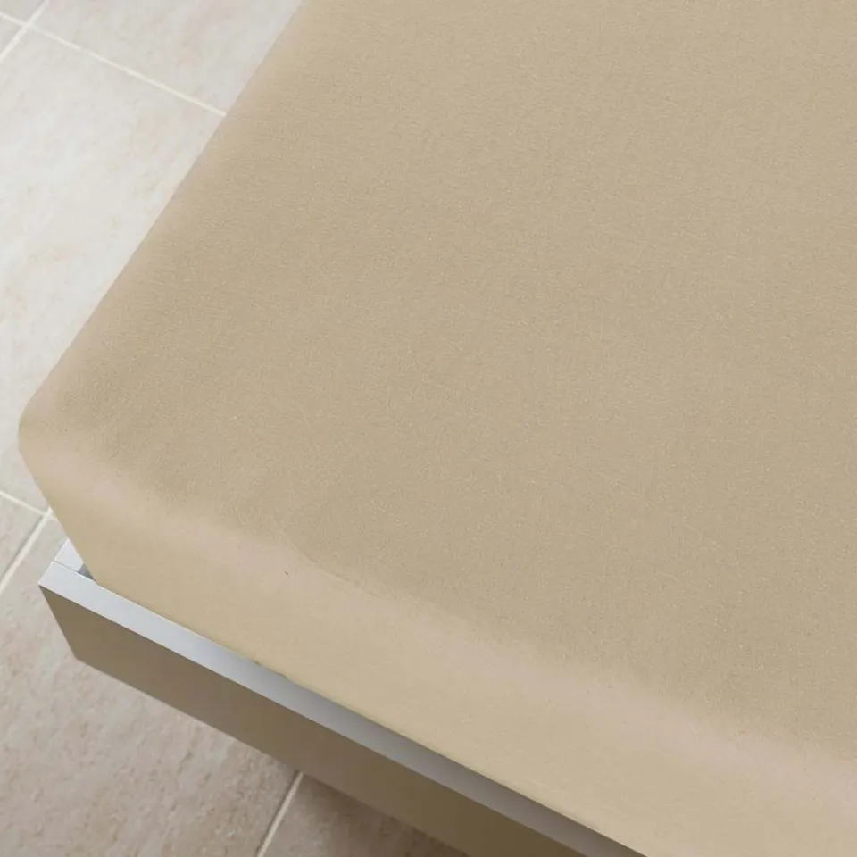 vidaXL Hoeslaken jersey 180x200 cm katoen taupe, foto 4