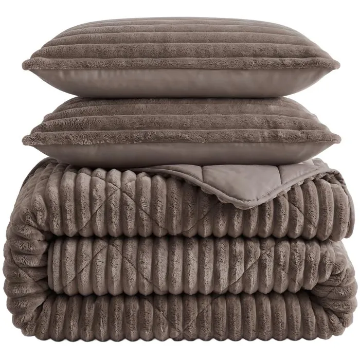 Zensation Lazy all-in-one dekbed ribstof - donkerbruin, foto 3