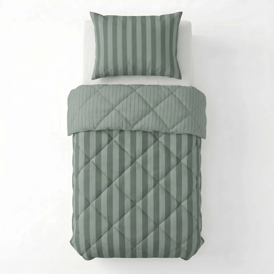 W dekbed zonder overtrek met kussensloop Lazy - omkeerbaar design groen, foto 6