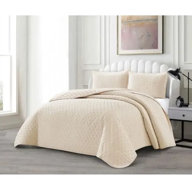 Lavella Deren Bedsprei Set 240x250 cm Beige 3-delig