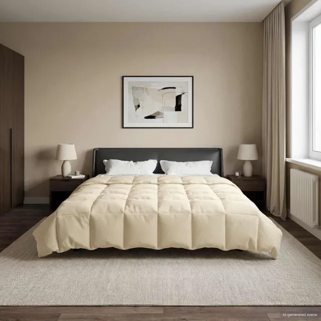 vidaXL Vol jaar dekbed 220 x 240 cm Microfiber (100% polyester) Crème