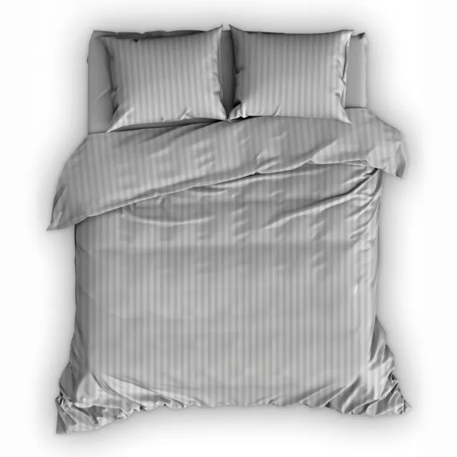 Satin D Or Dekbedovertrek Satin Dor Satijnstreep Silver 240x220 cm (Grijs)