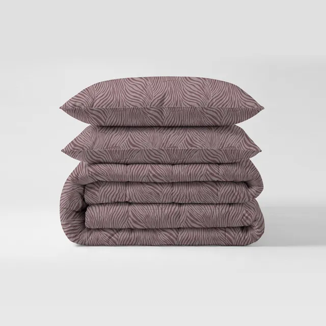 Zydante Eazzzy dekbed zonder overtrek - Burgundy safari - 240x200 cm Wit