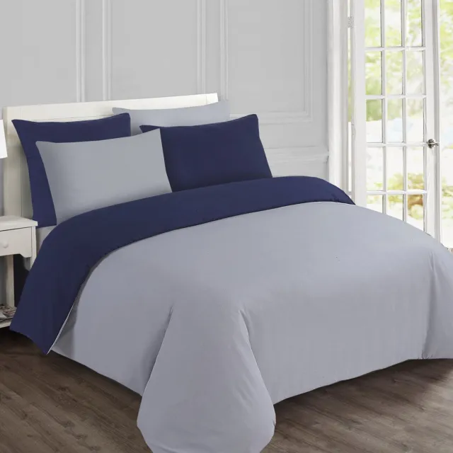 VISION home VISION Flanel - Tweezijdig omkeerbaar Dekbedovertrekset - 100% katoen flanel: warm en zacht - Dekbedovertrek met 2 bijhorende slopen - Grijs / Blauw - Oekotex gecertificeerd