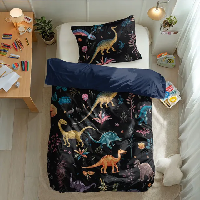 Dekbed-Discounter Fresh and Co Kids Dekbedovertrek - Katoen - Korte instopstrook - Wassen op 40 graden - Inclusief 1 kussensloop - Colorful Creatures