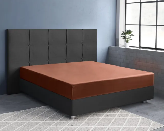 Primaviera Deluxe Satijnen Hoeslaken Bruin 120 x 200 Zwart, Wit, Taupe, Grijs, Creme, Antraciet