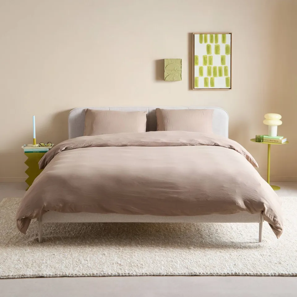 NOUS Living super soft lits-jumeaux dekbedovertrek taupe, foto 7