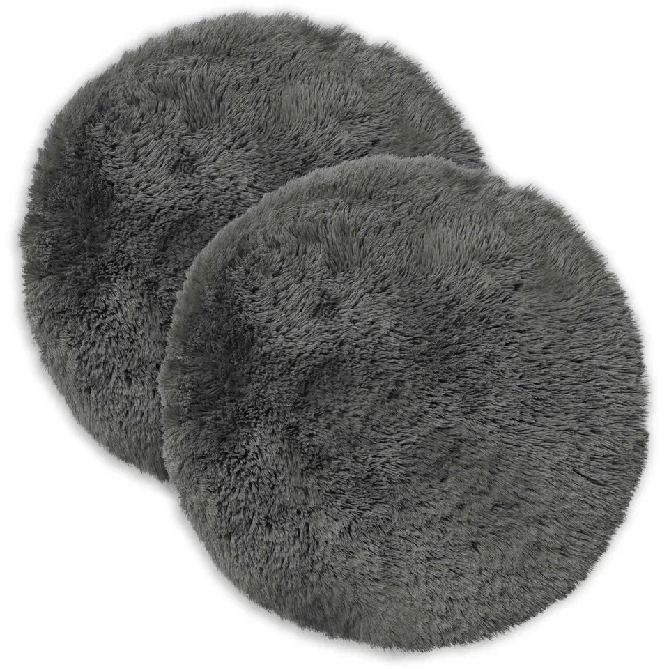 vidaXL Kussensloop 2 st HEERLEN Lichtgrijs Dia. 30 cm PV Fleece, foto 3