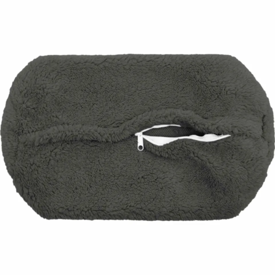 vidaXL Kussensloop 2 st HEERLEN Donkergrijs Ø 15 x 40 cm Bouclé, foto 3