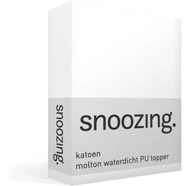 Snoozing Katoen - Molton - Waterdicht PU - Topper - Hoeslaken - Lits-jumeaux - 180x210/220 cm - Wit