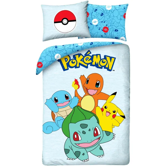 Pokémon Dekbedovertrek Starters 140 x 200 cm (70 x 90 cm) Multi