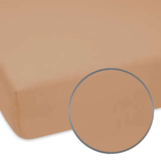 Designpremium Jersey Hoeslaken Katoen Beige 220x200cm - Zacht & geschikt