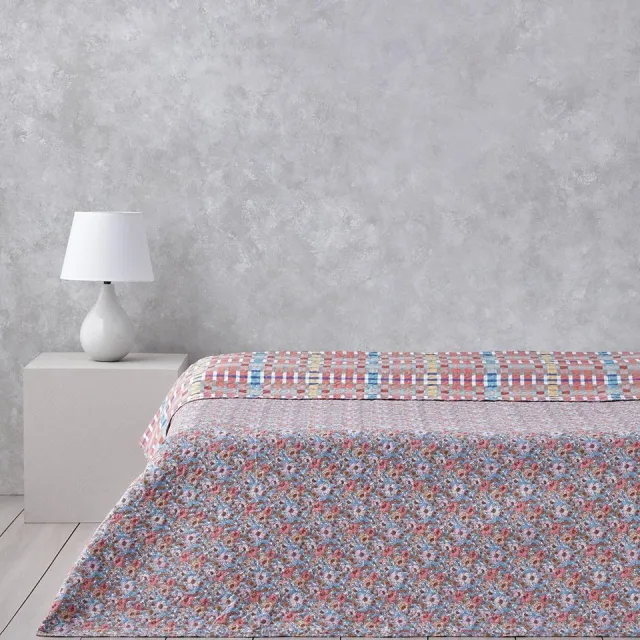 English Home dekbed zonder overtrek - Bedrukt dekbed - Wasbaar - 200x220 cm - Roze
