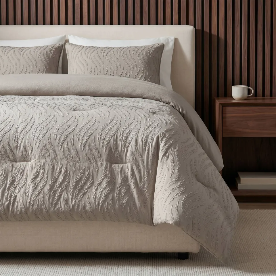 Sleeptime Lazy 3D embossed synthetisch enkel dekbed - taupe, foto 4
