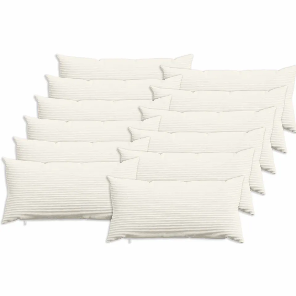 vidaXL Kussensloop 12 st HEERLEN Crèmekleurig 40 x 80 cm corduroy, foto 3