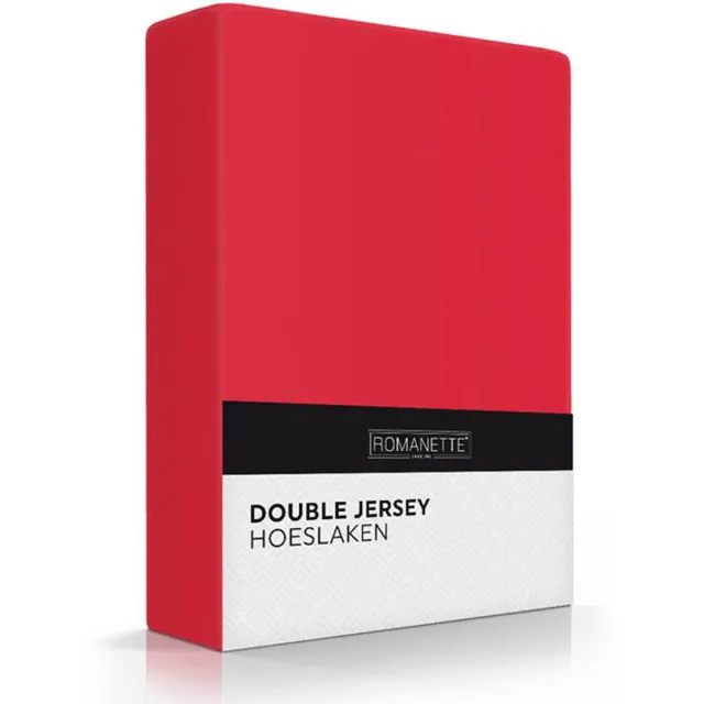 Romanette Hoeslaken Double Jersey Rood-80/90/100 x 200/210/220 cm