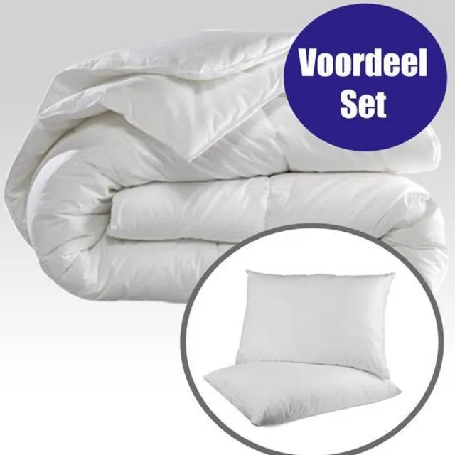 TIMZO Voordeelset 4 Seizoenen Dekbed + 2 Hoofdkussen -260 x 220 cm Wit