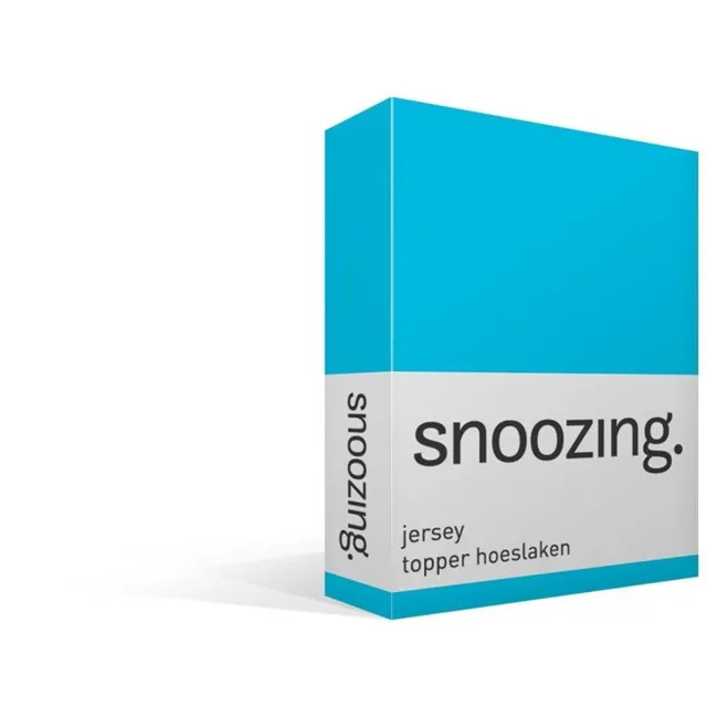Snoozing Jersey - Topper Hoeslaken - 100% gebreide katoen - 200x210/220 cm - Turquoise
