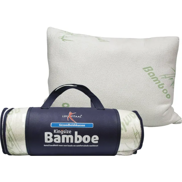 Lucovitaal bamboe hoofdkussen wit, foto 2
