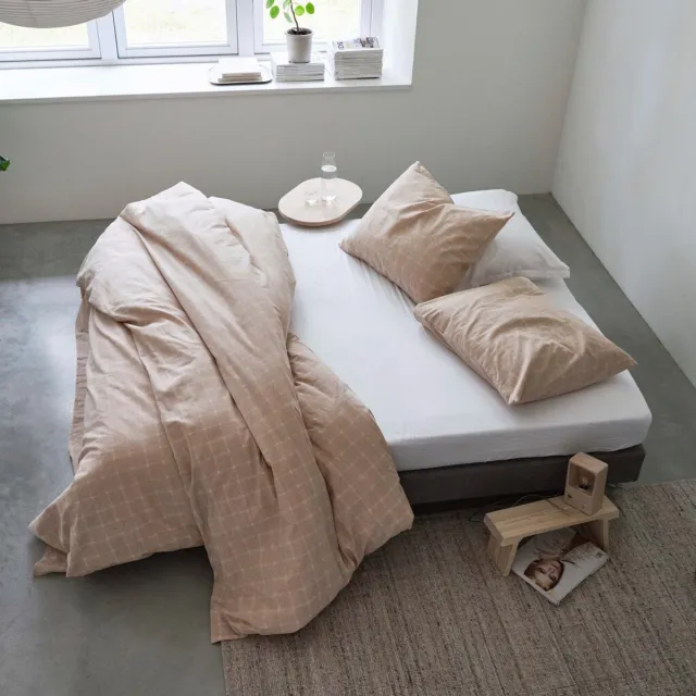 Cinderella Dekbedovertrek Carre Flanel - Naturel - 260x220