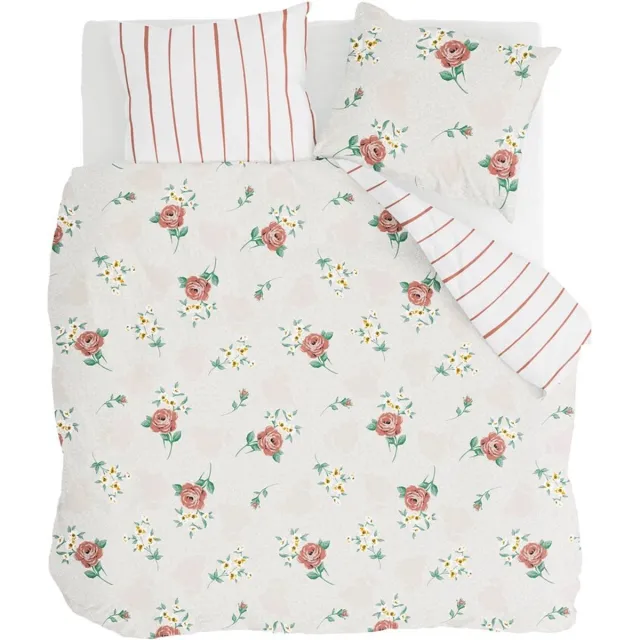 Walra Dekbedovertrek Red Roses - 240x220 - 100% Katoen (BCI) - Off White