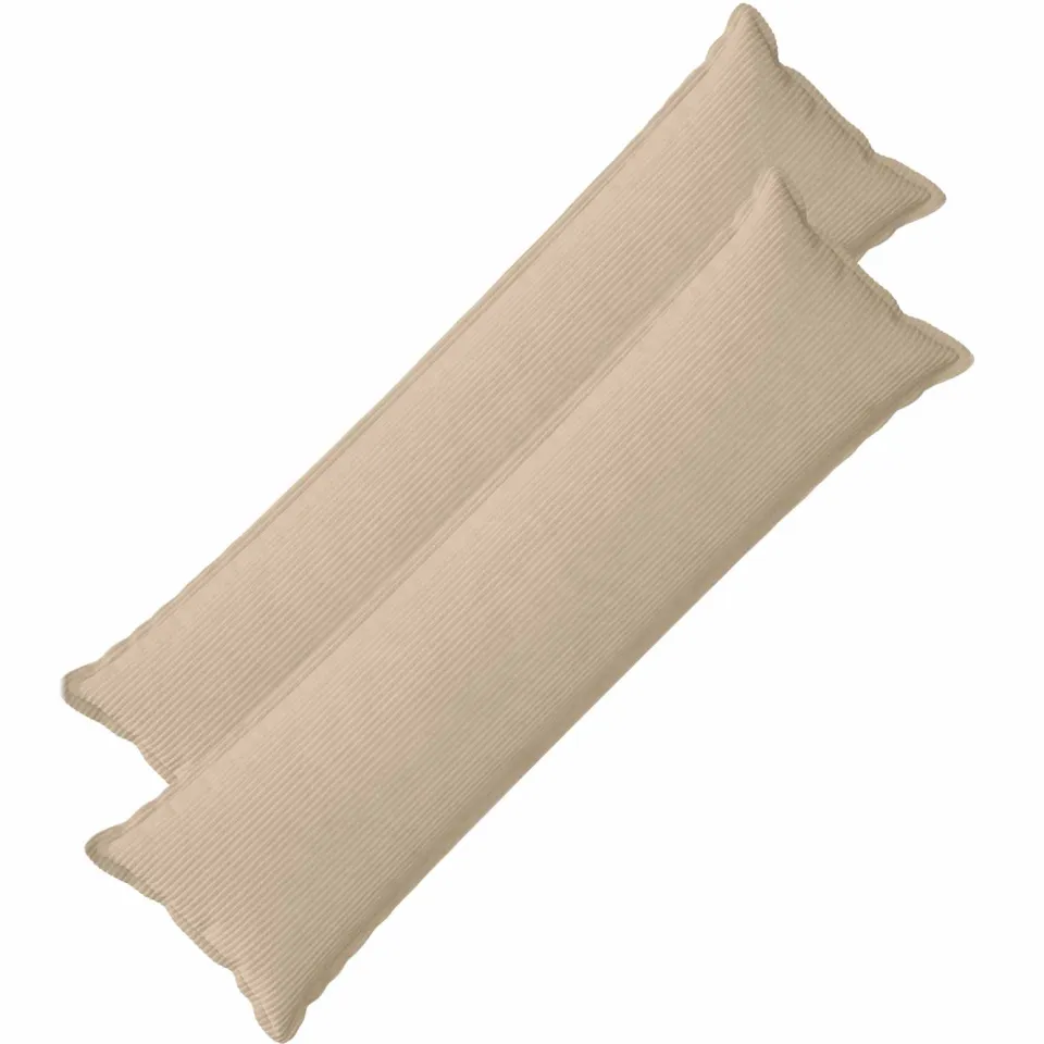 vidaXL Kussensloop 2 st HOUTEN Taupe 40 x 145 cm corduroy, foto 3