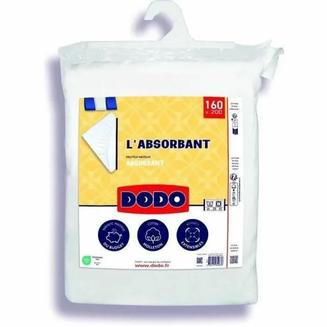 Dodo Absorberende matrasbeschermer - Polyester - 160x200 cm - Dodo wit