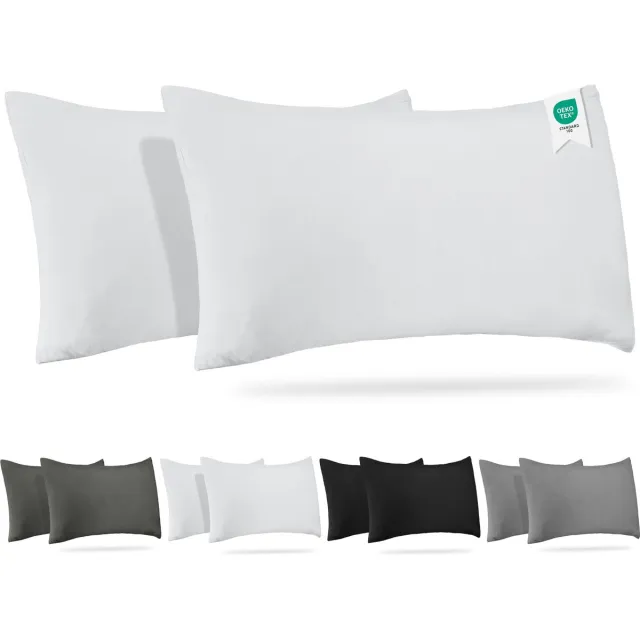 BARBONS kussensloop 50x80 set van 2 - Jersey 165 g/m² kussenhoes - 100% Katoen - wit