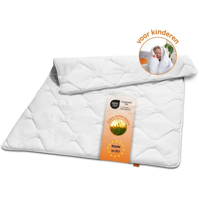 Sleepling ultralichte zomerdekbed - kinderdekbed 100x135 cm - allergievriendelijke microvezelhoes - als lichte kinderdeken, dun dekbed en zomerdeken voor kinderen - Made in EU - 100 x 135 cm - wit