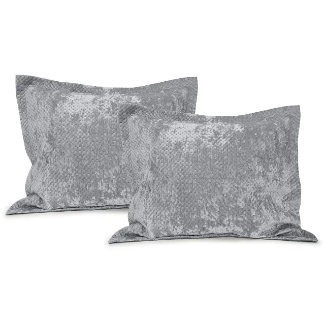LINNICK Velvet Kussensloop - Silver Grey - Kussensloop 60x70cm - Kussenslopen Set van 2