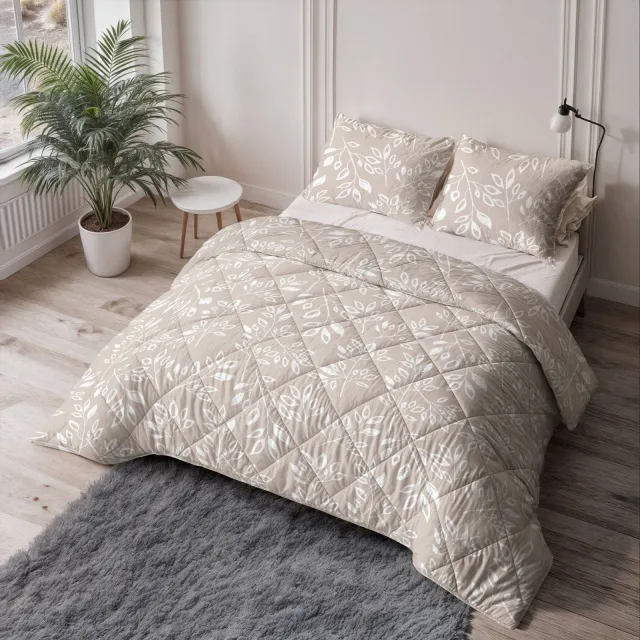 Sleeptime dekbed zonder overtrek met kussensloop Lazy taupe/zand, foto 2