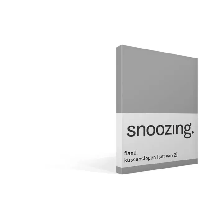 Snoozing Flanel - Kussenslopen - Set van 2 - 60x70 cm - Grijs