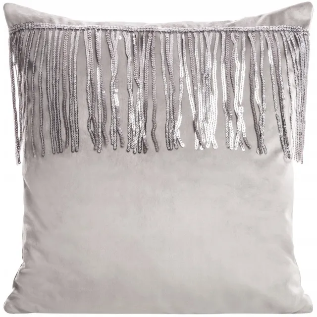 Eurofirany Sierkussens Jasper 45x45 cm - Grijs met Paillettenband