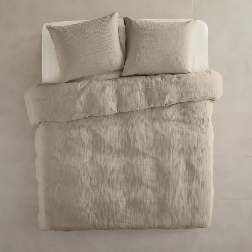 NOUS Living mousseline dekbedovertrek 2-persoons (200x220 cm) Zand