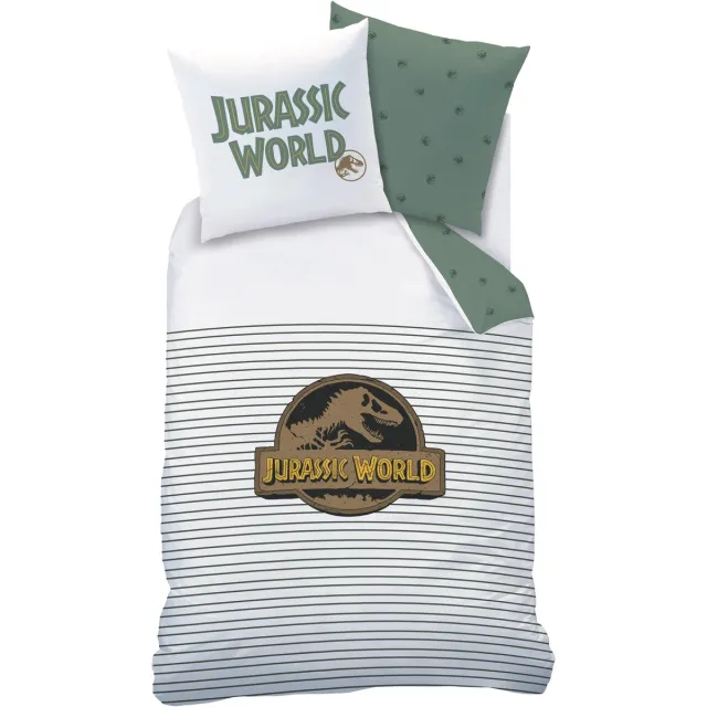 Jurassic World Dekbedovertrek - 140 x 200 + 63 x 63 cm - Katoen Wit