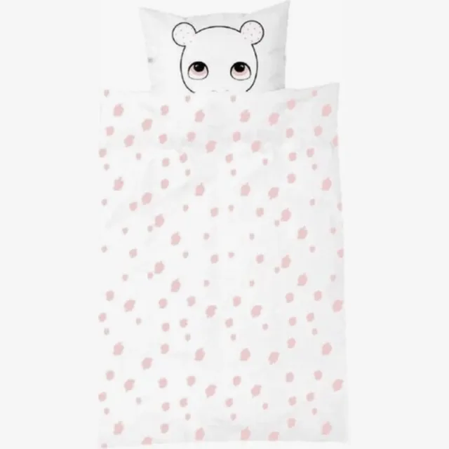Luckyboysunday Dekbedovertrek Bunty 100 x 70 cm Wit/roze