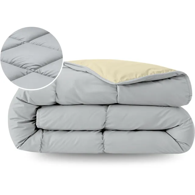 Zelesta Pure Duo Katoen Zomerdekbed - Lichtgrijs & Botergeel 240x200cm
