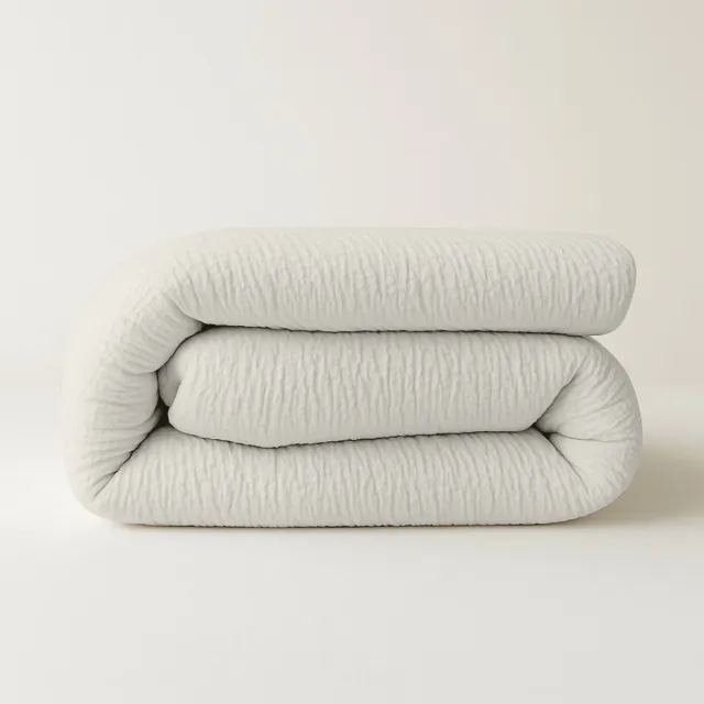 Felman 2-in-1 Mousseline Dekbed - Wasbaar Dekbed - Dekbed Zonder Overtrek – Wit - 140x200cm - Alle seizoenen off white